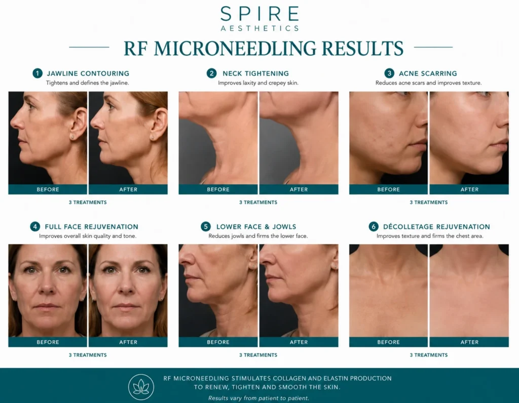 RF Microneedling Skin tightening Lichfield results