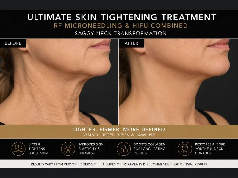 before and after Ultimate skin tightening treatment Lichfield